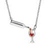 Crystal Red Heart Pendant Necklace Rhinestone Wine Bottle Charm Clavicle Chain For Wome 9