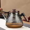 Stripe High Borosilicate Glass Teapot Walnut Handle 7