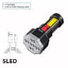 7LED HighPower Tactical Torch  Lightweight Rechargeable Searchlight With COB Side Light 6