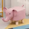 Creative Elephant Stool  Solid Wood  TechCloth Animal Footrest For Children 7
