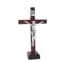 Vintage Wooden Standing Crucifix  Elegant Catholic Jesus Cross For Home  Church Decor 6