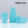 100Piece Colored Disposable Plastic Cup Set  Durable 220ml Party Supplies 9