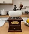 Vintage Manual Coffee Grinder  Classic Wooden Burr Mill With Hand Crank 7