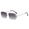 Square Rimless Glasses  HighGrade Metal Trend Sunglasses For Men  Women 13