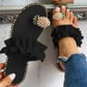 Bohemian Pineapple Pearl Flat Sandals  Summer Beach Slipper 8