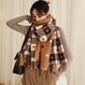 Autumn  Winter HeartShaped Plaid Scarf  Thick Oversized Blanket Shawl 8