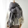 Winter CashmereSoft Pashmina Scarf  Oversized Solid Blanket Wrap With Large Tassels 6