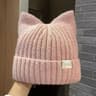 Cute Cat Ears Beanie  Sweet  Versatile Thermal Knitted Hat For Women 10