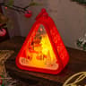 Mini Christmas LED Triangle Lantern  Festive Santa  Snowman Table Ornament  Party Scene Prop 15