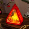 Mini Christmas LED Triangle Lantern  Festive Santa  Snowman Table Ornament  Party Scene Prop 16