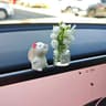 CarMounted Bunny Floral Ornament  Healing Mini Vase Car Fragrance 8