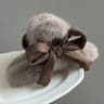 Plush Velvet Rabbit Fur Bow Shark Clip 6