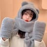Kawaii Bear Ear 3in1 Winter Thermal Set 7