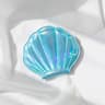 Iridescent ShellShaped Compact Mirror  DualSided 2X Magnifying Travel Tool 7