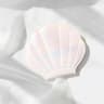 Iridescent ShellShaped Compact Mirror  DualSided 2X Magnifying Travel Tool 10