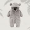 Winter Warm Fleece Bear Ear Romper 7
