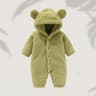 Winter Warm Fleece Bear Ear Romper 8