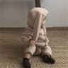 Rabbit Ears VelvetLined Warm Cardigan Romper 6