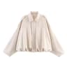 Womens Vintage Suede Loose Bomber Jacket 12