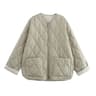 Womens Fashion Round Neck Curled Edge Cotton Jacket 7
