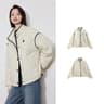 Elegant Contrasting Spliced Cotton Coat  Winter HighFashion Outwear 5