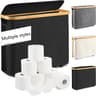 Foldable Toilet Paper Storage Basket  Large Capacity Bathroom Organizer With Lid 7