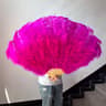 HighQuality Ostrich Feather Folding Fan  Performance  Carnival Dancer Fan With 13 Premium Bones 11