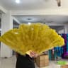 HighQuality Ostrich Feather Folding Fan  Performance  Carnival Dancer Fan With 13 Premium Bones 17