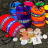 Shu  Raw Puer Mini Tea Cake Storage Box  HandKnitted 10Piece Puer Storage Basket  Breathable Puerh  10