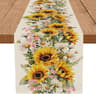 Spring Sunflower  Daisy Linen Table Runner  Colorful Floral Decor For Wedding Parties  Summer Farmh 5