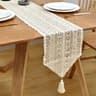 Gemini Said Boho Beige Crochet Macrame Table Runner  Vintage Farmhouse Bohemian Decor For Wedding C 9