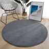 Coral Velvet Circular Rug  Modern Living Room Area Rug Silent  MoistureProof Kids Play Mat In Slate 4
