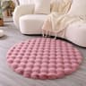 Faux Rabbit Fur Bubble Texture Round Carpet  Premium Soft Plush Rugs For Kids Bedrooms Game Cushion 10
