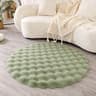 Faux Rabbit Fur Bubble Texture Round Carpet  Premium Soft Plush Rugs For Kids Bedrooms Game Cushion 12