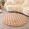 Faux Rabbit Fur Bubble Texture Round Carpet  Premium Soft Plush Rugs For Kids Bedrooms Game Cushion 7
