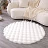Faux Rabbit Fur Bubble Texture Round Carpet  Premium Soft Plush Rugs For Kids Bedrooms Game Cushion 8