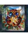 Colorful Owl Celestial Suncatcher  Vibrant Stained Acrylic Window Pendant For Living Rooms Bedrooms 10