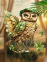 Colorful Owl Celestial Suncatcher  Vibrant Stained Acrylic Window Pendant For Living Rooms Bedrooms 12