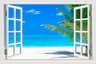 3D Ocean View Window To Paradise Wall Sticker 14