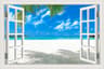 3D Ocean View Window To Paradise Wall Sticker 7