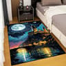 Magic School Castle Print Area Rug 8
