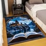 Magic School Castle Print Area Rug 16