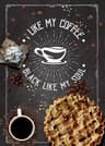 Coffee Cup Canvas Poster  Nordic Bakery  Cafe Prints  Vintage Chalkboard Kitchen Art For Restaurant 12