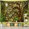 Towering Forest Forest Tapestry  Misty Nature Scenery Wall Hanging  Bohemian Witchcraft Style Home  10