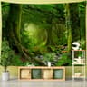 Towering Forest Forest Tapestry  Misty Nature Scenery Wall Hanging  Bohemian Witchcraft Style Home  14