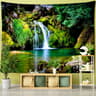 Towering Forest Forest Tapestry  Misty Nature Scenery Wall Hanging  Bohemian Witchcraft Style Home  15