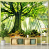 Towering Forest Forest Tapestry  Misty Nature Scenery Wall Hanging  Bohemian Witchcraft Style Home  17