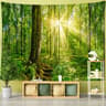 Towering Forest Forest Tapestry  Misty Nature Scenery Wall Hanging  Bohemian Witchcraft Style Home  18