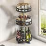 Rotatable Kitchen Spice Rack  360 Degree Turntable Organizer  MultiFunctional Storage For Cabinets  7
