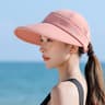 Womens Summer Sun Hat  Detachable EmptyTop Ponytail Cap  HighYield UV Interaction Hub 10